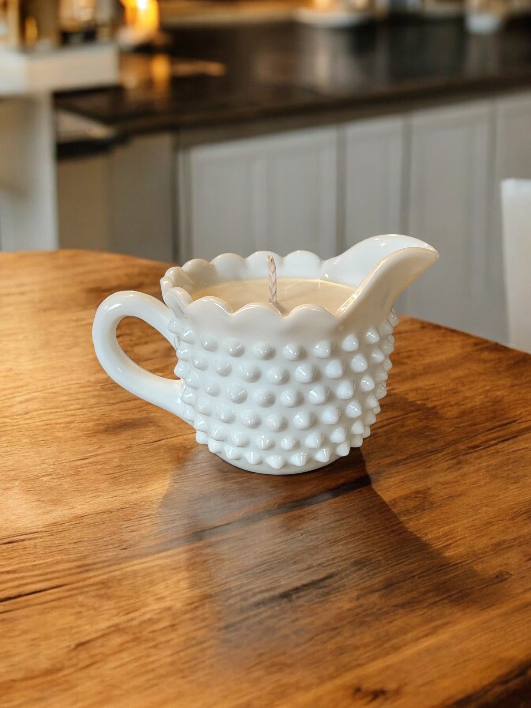 Fenton milk glass hot Hob Nail sugar and creamer